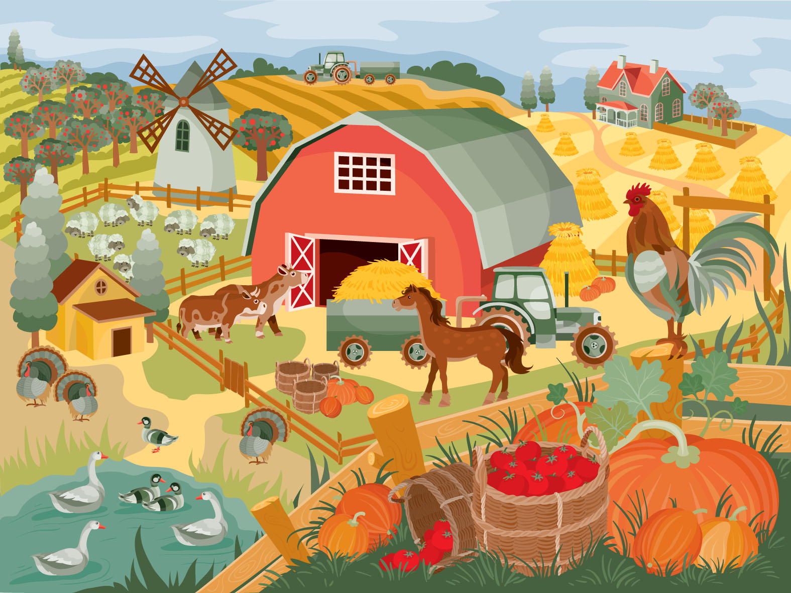 Фермерский домик рисунок